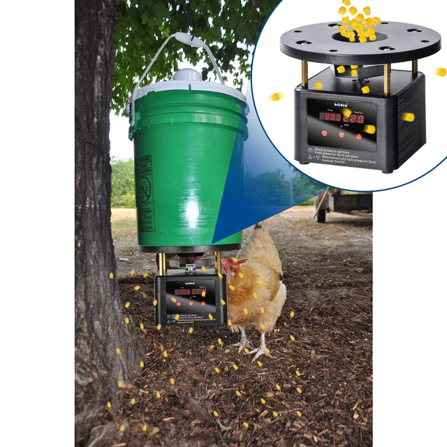 Alt view image 6 of 7 - Automatic Chicken Feeder Timer, Poultry Feeder Motor and Timer Kit, Metal Spin Plate, Adjustable Mount, Ideal for Chickens, Ducks, Geese