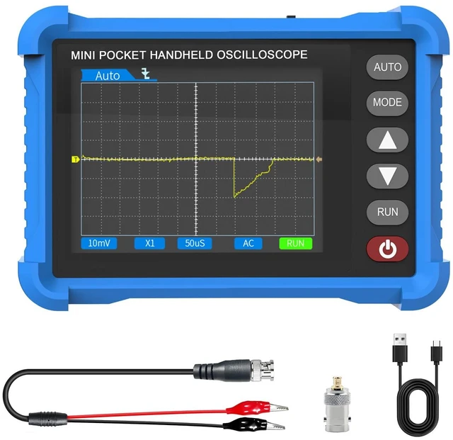 Main image of Handheld Oscilloscope 2.8" TFT 250KHz Bandwidth, 2.5MS/s | Digital Tablet Oscilloscope with High Sampling Rate, Auto Trigger, Portable Mini Oscilloscope Kit for Home/Electrician/DIYer