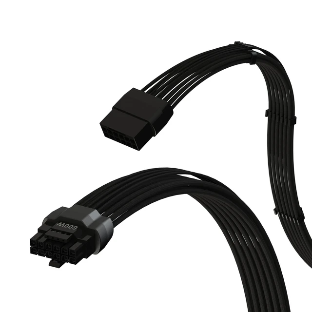 Alt view image 2 of 7 - - AVA 12VHPWR PCIE 5.0 Power Extension Cables600W 16AWGUL-Rated, Sleeved Jacket, Molded Plugs4 Pcs Kit for RTX5000 RTX4000 GPUsBoost Gaming Performance30cm Black