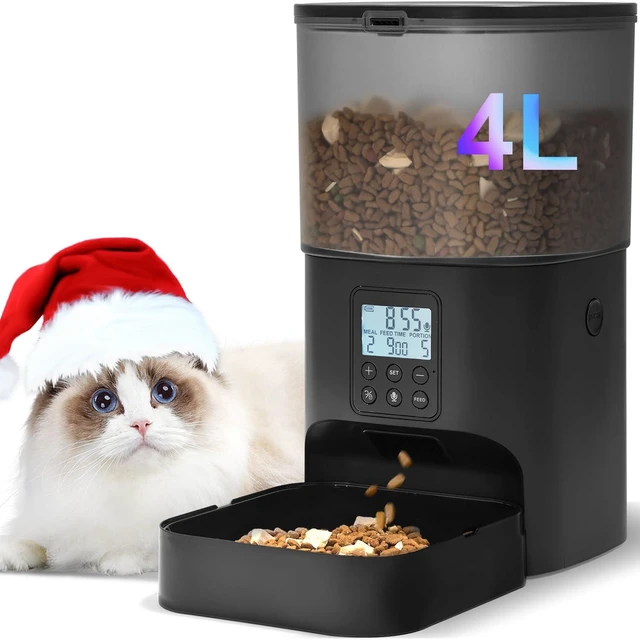 Main image of Automatic Cat Feeder, 4L Cat Food Dispenser with 10s Voice Recorder, Pet Feeder up to 8 Meals per Day, Timed Dog Feeder with Dry Food Sealed Ring