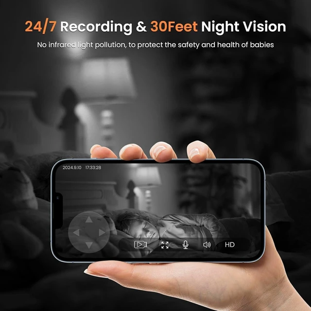 Alt view image 3 of 7 - Indoor Cameras, Alexa Camera for Baby/Elderly/Pet Monitoring | AI Smart Detection & Alarm, 2-way Talk, Night Vision, 2.4G WiFi App Control, Cloud & SD Card Storage, 2 Pack