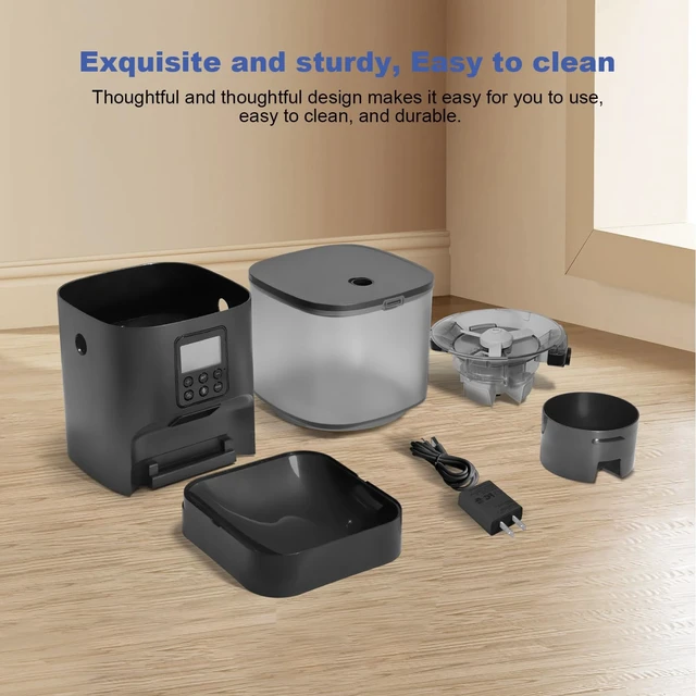 Alt view image 5 of 7 - Automatic Cat Feeder, 4L Cat Food Dispenser with 10s Voice Recorder, Pet Feeder up to 8 Meals per Day, Timed Dog Feeder with Dry Food Sealed Ring