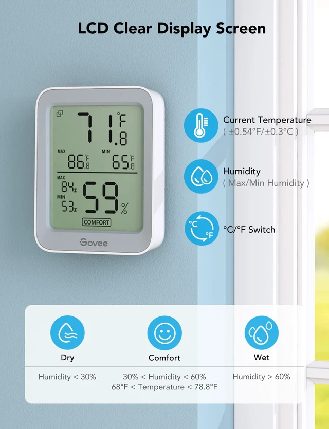 Alt view image 3 of 7 - Indoor Hygrometer Thermometer 3Pack H5075 with Bluetooth App Control | Room Temperature Humidity Meter, 164ft Remote Monitor, Smart Alerts, 2 Years Data Storage Export, for Bedroom Wine Cellar