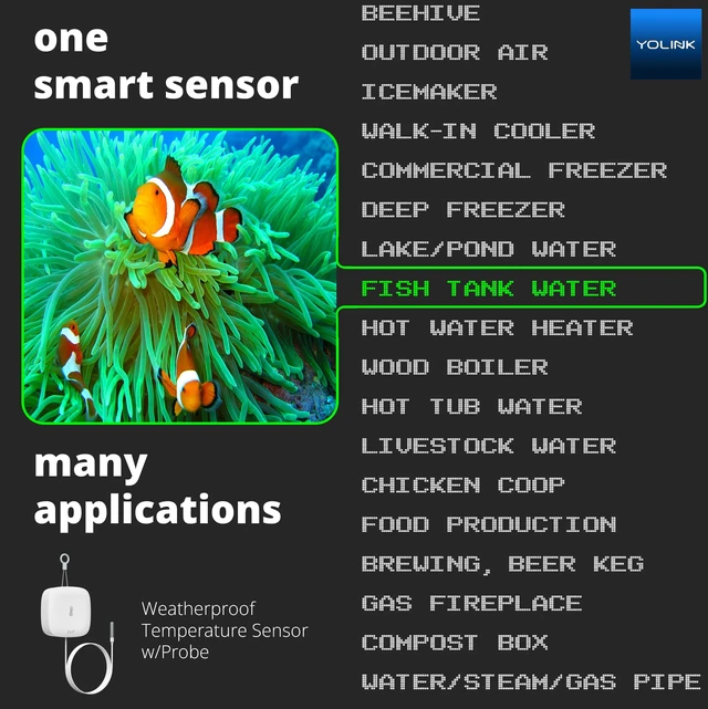 Alt view image 5 of 7 - Weatherproof Fluid, Air, Surface Extreme High/Low Temperature Sensor with Probe, 1/4 Mile Long Range, YoLink Hub Required