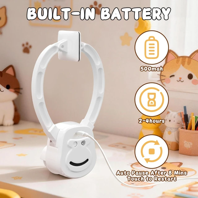 Alt view image 6 of 7 - Automatic Interactive Cat Toy for Indoor Cats, Hanging Cat Toy | Door hanging design with 360° rotating motion, USB-C rechargeable and smart touch restart.
