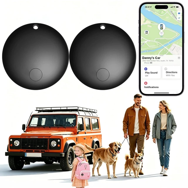 Main image of GPS Tracker for Vehicles No Monthly Fee (Android Only) - 4 Pack | Mini Car Tracker Tag, Tracking Devices, Hidden Compatible with Google's Find Hub for Pet, Car, Key, Luggage