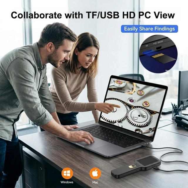 Alt view image 4 of 7 - Digital Microscope 500X, 3" HD IPS Display, Coin & Jewel Magnifier | Dual Lens Auto Focus, Adjustable LED Light, 12MP Photo Video Record, TF CardUSB PC ViewTransfer for Coin Jewelry Collectors