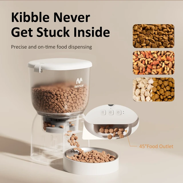 Alt view image 4 of 7 - Automatic Cat Feeder: 4L Cat Food Dispenser Timed Precise Auto Feeder Programmable 1-6 Meals- Easy to Clean& Dual Power with Desiccant Bag Keeps Food Fresh- Reliable Pet Feeder for Cats
