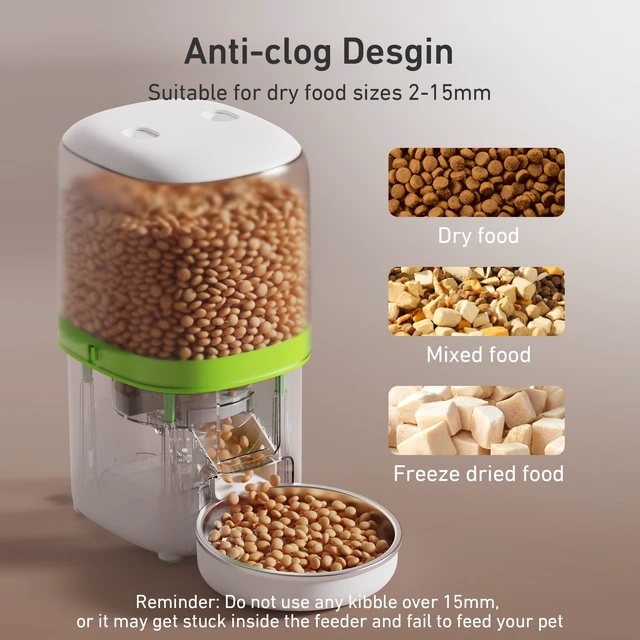 Alt view image 4 of 7 - Automatic Cat Feeder - 4L Timed Auto Pet Feeder for Cat and Dog with Dry Food Dispenser, 180-day Battery Life, 1-6 Meals Per Day, 1-16 Portion, Desiccant Bag Keeps Food Fresh