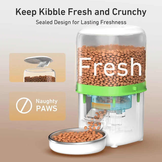Alt view image 5 of 7 - Automatic Cat Feeder - 4L Timed Auto Pet Feeder for Cat and Dog with Dry Food Dispenser, 180-day Battery Life, 1-6 Meals Per Day, 1-16 Portion, Desiccant Bag Keeps Food Fresh