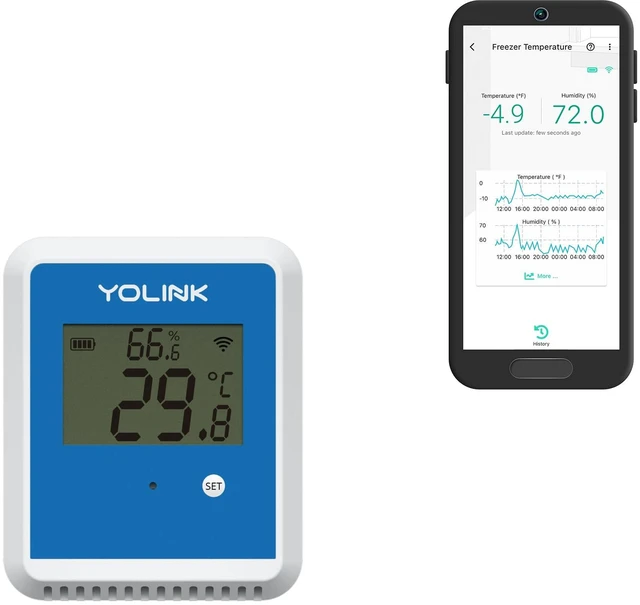 Main image of X3 Outdoor Thermometer Hygrometer Data Logger, YS8015 | Temperature History, App/Email Alerts, Up to 5-Year Battery Life, LoRa YoLink Protocol Up to 2034 Feet, Hub Required