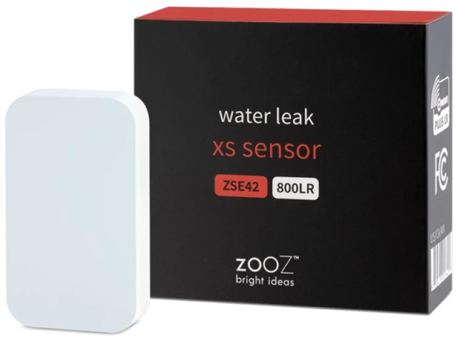 Main image of 800 Series Z-Wave Long Range Water Leak XS Sensor ZSE42 800LR for for smart Flood Prevention. Hub Required (Sold Separately). Compatible with SmartThings, Hubitat, and Z-Box Hub.