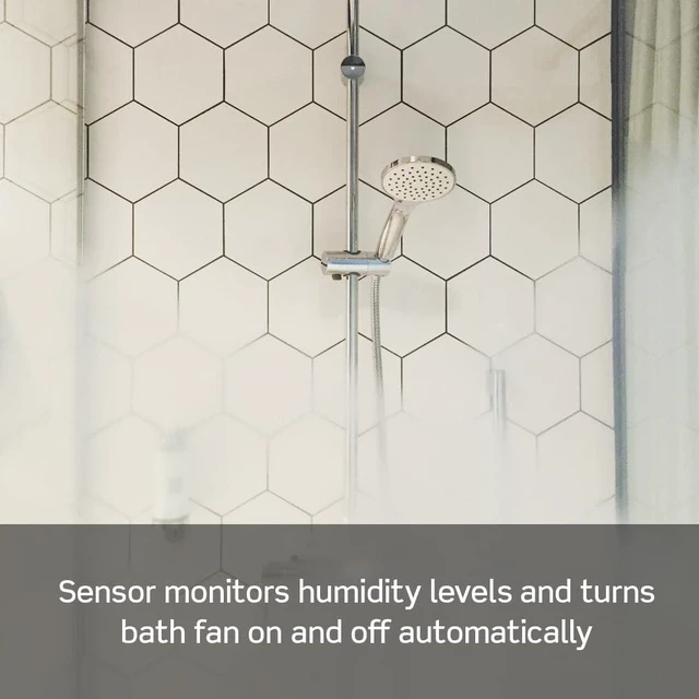 Alt view image 4 of 7 - Dual Combination Humidity Sensor with Separate Light Switch, Automate Bathroom Exhaust Fan, Air Circulation, Moisture Control, Single Pole/Single Pole, ¼ HP, DHD05-1LW, White