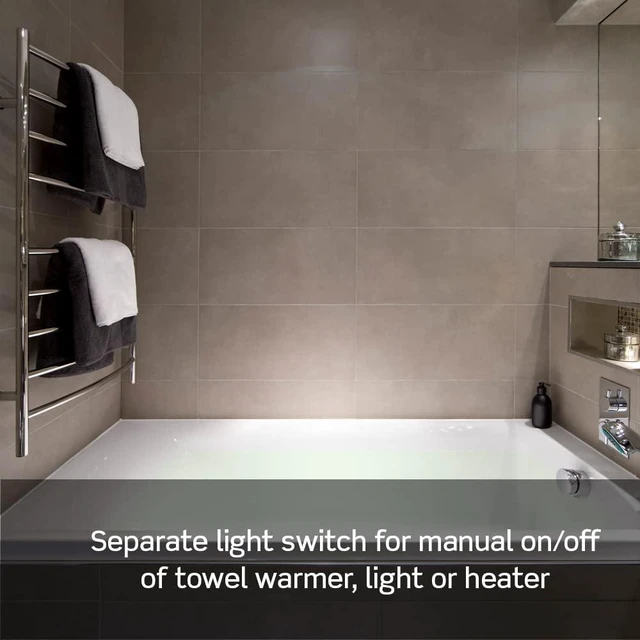Alt view image 5 of 7 - Dual Combination Humidity Sensor with Separate Light Switch, Automate Bathroom Exhaust Fan, Air Circulation, Moisture Control, Single Pole/Single Pole, ¼ HP, DHD05-1LW, White