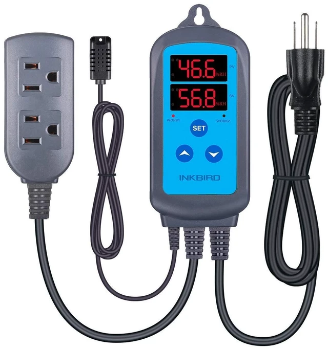 Main image of Humidity Controller IHC200 Humidistat for Mushroom Greenhouse | Pre Wired Outlet Dual Stage for Humidifier Dehumidifier Mushroom Greenhouse