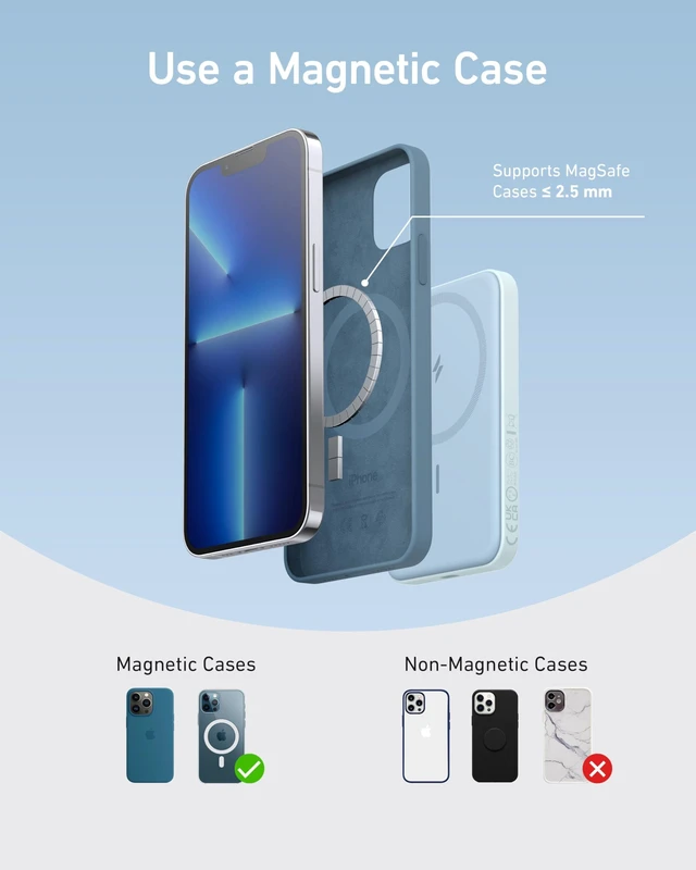 Alt view image 6 of 7 - 621 MagGo Power Bank, 5,000mAh Magnetic Portable Charger | Travel Essential Battery Pack with USB-C Cable, Compatible with iPhone 16 / 15 / 14 / 13 / 12 Series