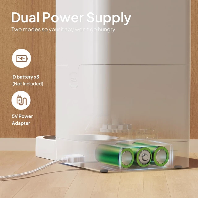 Alt view image 5 of 7 - Automatic Cat Feeder, 4L Timed Dry Food Dispenser for Cats & Dogs | Programmable Portion Control, Up to 4 Meals Daily, Dual Power Supply, Power-Off Memory, 10-Second Voice Recorder