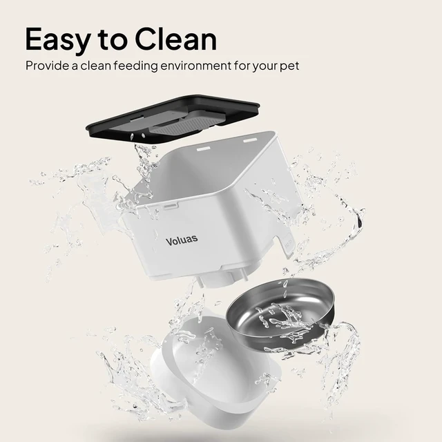 Alt view image 6 of 7 - Automatic Cat Feeder, 4L Timed Dry Food Dispenser for Cats & Dogs | Programmable Portion Control, Up to 4 Meals Daily, Dual Power Supply, Power-Off Memory, 10-Second Voice Recorder