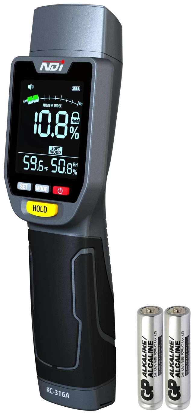 Main image of 6 in 1 Non-invasive Moisture Meter Pinless Humidity Sensor Drywall/Gypsum Board/Cement Board/Cork/Hardwood/Mildew Index