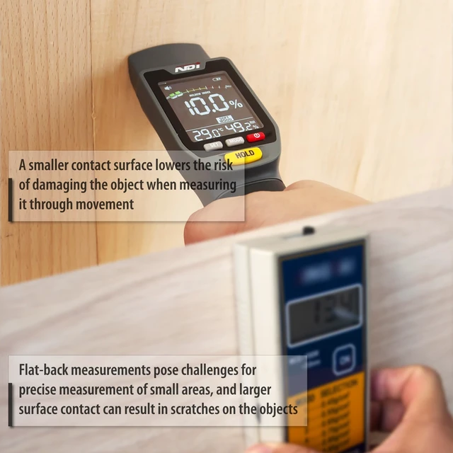 Alt view image 4 of 7 - 6 in 1 Non-invasive Moisture Meter Pinless Humidity Sensor Drywall/Gypsum Board/Cement Board/Cork/Hardwood/Mildew Index
