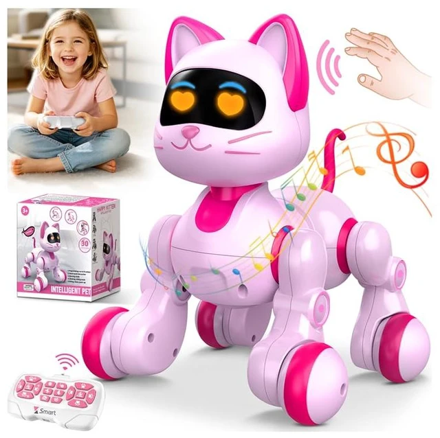 Main image of Robot Cat Interactive Toys for Girls: Remote Control & Touch & Dancing | Rechargeable Cute Robotic Kitty - Easy to Use Kids Entertained for Hours - Christmas/Birthday Gifts for 4-9 year old Kids