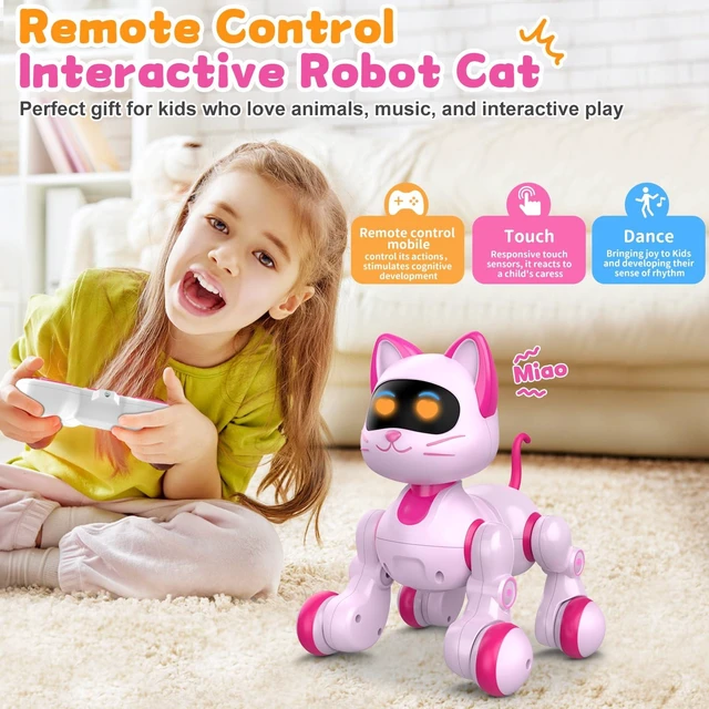 Alt view image 2 of 7 - Robot Cat Interactive Toys for Girls: Remote Control & Touch & Dancing | Rechargeable Cute Robotic Kitty - Easy to Use Kids Entertained for Hours - Christmas/Birthday Gifts for 4-9 year old Kids