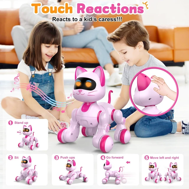 Alt view image 3 of 7 - Robot Cat Interactive Toys for Girls: Remote Control & Touch & Dancing | Rechargeable Cute Robotic Kitty - Easy to Use Kids Entertained for Hours - Christmas/Birthday Gifts for 4-9 year old Kids