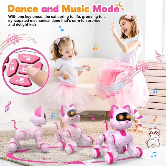 Alt view image 4 of 7 - Robot Cat Interactive Toys for Girls: Remote Control & Touch & Dancing | Rechargeable Cute Robotic Kitty - Easy to Use Kids Entertained for Hours - Christmas/Birthday Gifts for 4-9 year old Kids