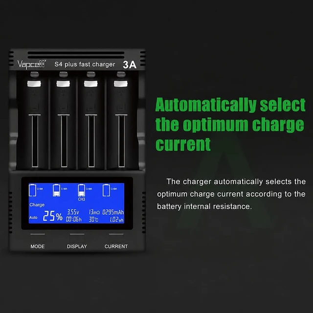 Alt view image 4 of 6 - Battery Charger, Universal 4 Bay Charger with LCD Display(Version 3.0) | Intelligent Quick Charger Independent Slot