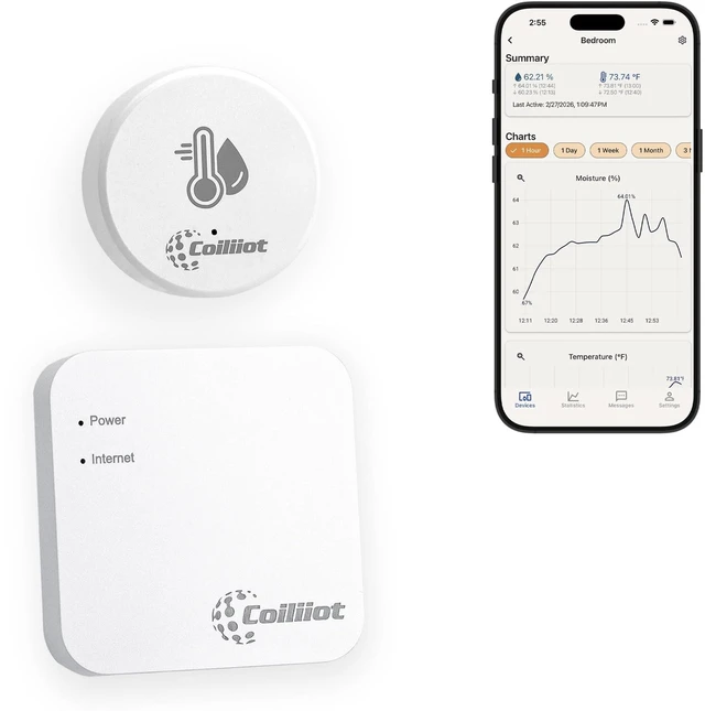 Main image of WiFi Thermometer Hygrometer with App Alerts, 1 Sensor & Gateway | For fridge, freezer, attic, garage, crawl space, pet cage and greenhouse with long-range temperature and humidity monitoring