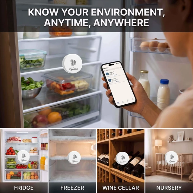 Alt view image 3 of 7 - WiFi Thermometer Hygrometer with App Alerts, 1 Sensor & Gateway | For fridge, freezer, attic, garage, crawl space, pet cage and greenhouse with long-range temperature and humidity monitoring
