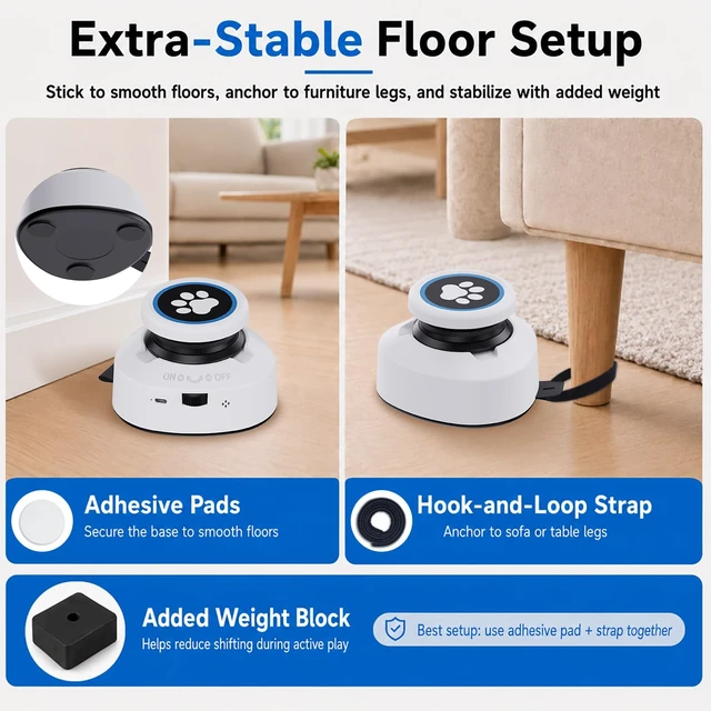 Alt view image 6 of 7 - Automatic Cat Toy for Indoor Cats with Remote Control, Interactive Cat Chase Toy with Moving Feather Lure, DIY Floor Route Kit with Mouse Sound, Rechargeable Self-Play Toy