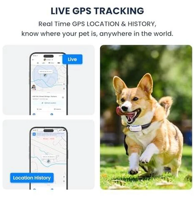 Alt view image 3 of 7 - GPS Dog Tracker with Subscription,Virtual Fence&Health Monitor,IP67,WH | APP-based subscription with 3-day free trial Real-time escape alerts & AI health insights iOS/Android compatible.