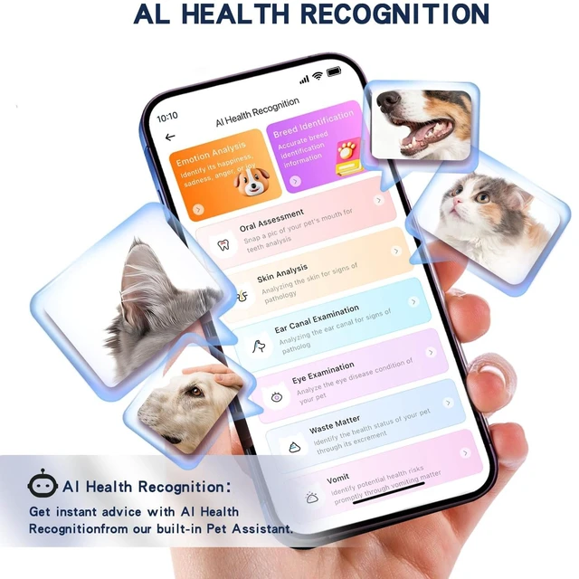 Alt view image 6 of 7 - GPS Dog Tracker with Subscription,Virtual Fence&Health Monitor,IP67,WH | APP-based subscription with 3-day free trial Real-time escape alerts & AI health insights iOS/Android compatible.