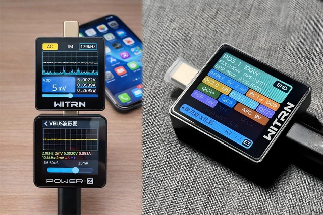 Alt view image 5 of 6 - K2 USB Voltage & Current Meter Type-C 24P Through-Mode, PD3.1/EPR 28 V Protocol Detection, Color IPS Screen, 3.3-48V/0-6A (10A Peak) Measurement, USB-C Charger & Cable Tester (K2B)