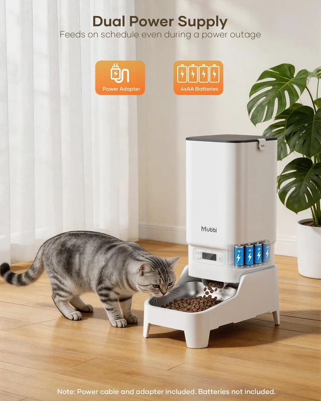 Alt view image 6 of 7 - Automatic Dog Feeder with Elevated Stand - 7L Cat Food Dispenser with Large Food Tray, Timed Auto Cat Feeder for Dry Food, 6 Meals Per Day, No-Jam, Freshness Design, Detachable for Easy Clean