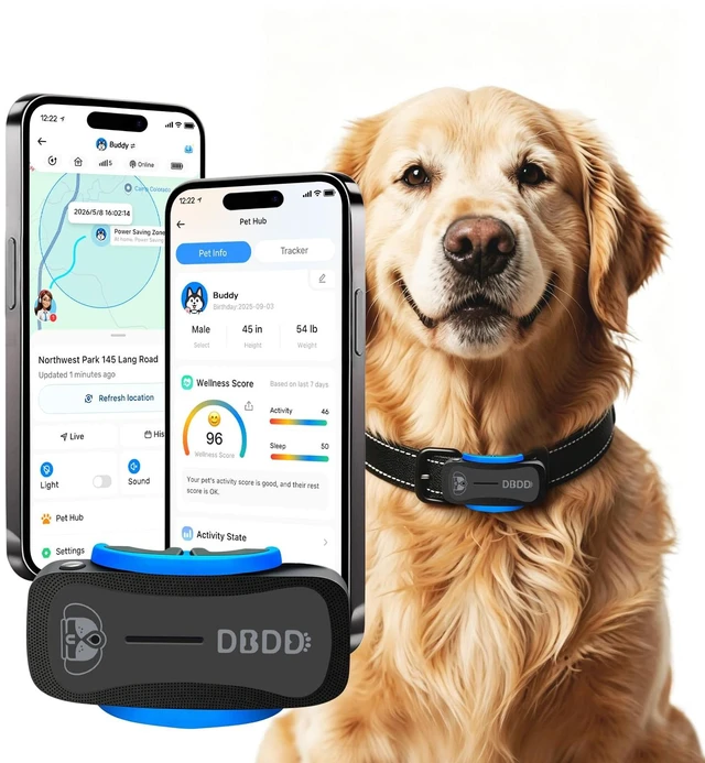 Main image of GPS Dog Tracker with Subscription,Virtual Fence&Health Monitor,IP67,BK | APP-based subscription with 3-day free trial,Real-time escape alerts & AI health insights,iOS/Android compatible.