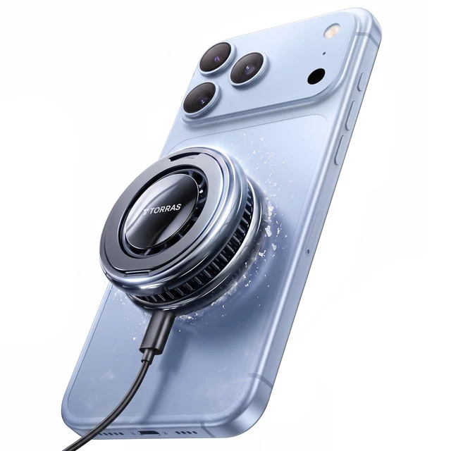 Main image of PolarCircle Qi2 Wireless Charger, 15W Cooling Magnetic Pad for iPhone Duo/1817/16/15, Wireless Charger with 360°Spin Stand, Semiconductor Game Cooler, with 5ft Type-C Cable