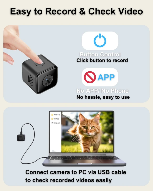 Alt view image 4 of 7 - Cat Camera Collar with Tracker Tag, 1080P HD Pet POV Action Cam, No WiFi No App One-Click Video Recorder for Cats & Small Dogs Lightweight 0.7oz, Night Vision,Laptop Playback