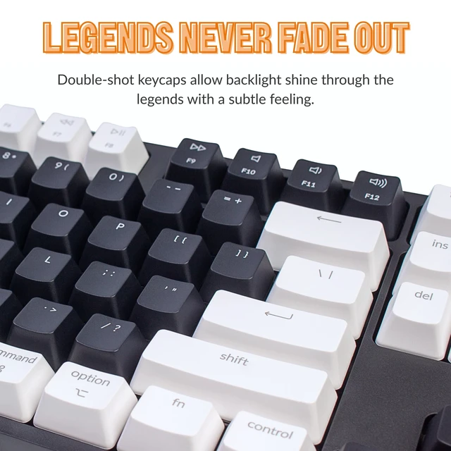 Alt view image 3 of 7 - C2 Wired Full-Size Keyboard, Brown Switch, White Backlit | 104-key wired mechanical keyboard with number pad, Keychron Brown Switch, white backlight and 1000 Hz polling.