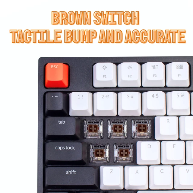 Alt view image 4 of 7 - C2 Wired Full-Size Keyboard, Brown Switch, White Backlit | 104-key wired mechanical keyboard with number pad, Keychron Brown Switch, white backlight and 1000 Hz polling.
