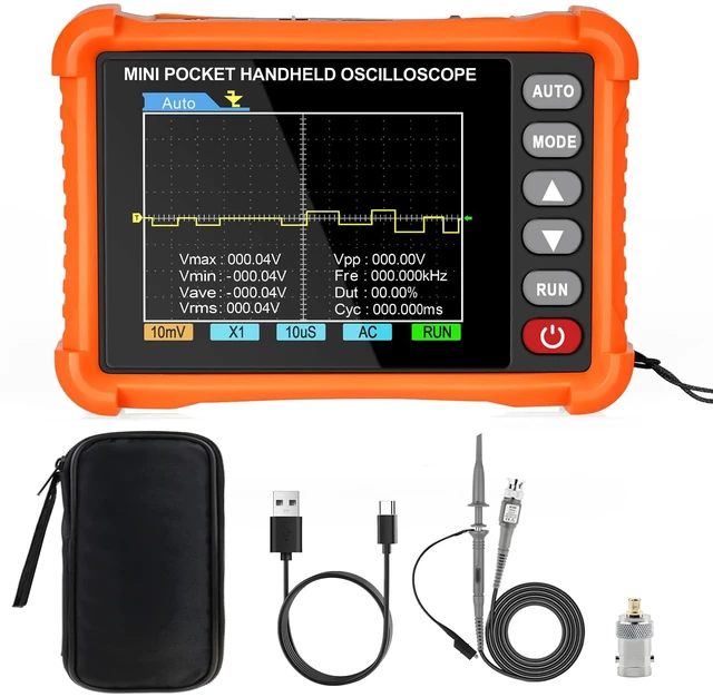 Main image of Digital Oscilloscope 500 kHz, Compact Handheld Design, 2.8" LCD Display, AUTO/Normal/Single Trigger Modes, ±400V Input (X10), for Circuit Debugging & DIY Electronics