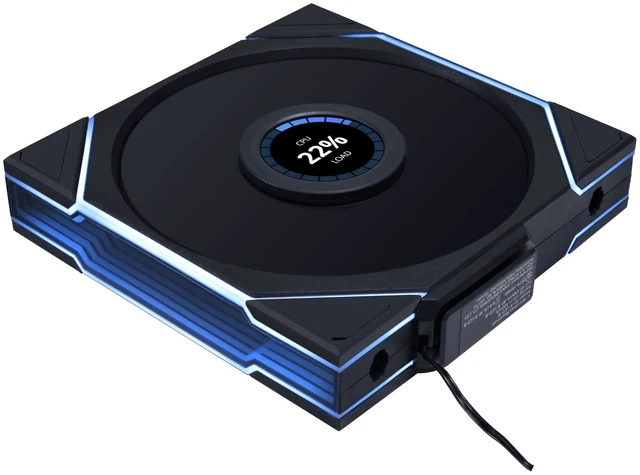 Main image of Lian Li UNI Fan TL LCD Wireless 140 ARGB Reverse Blade Fan, Black | 140mm, 2.4 GHz Wireless Signal ARGB Fan Control, Dual-Zone Lighting, FDB, LCD Display, Controller NOT Included (14RTLLCD1W1B)