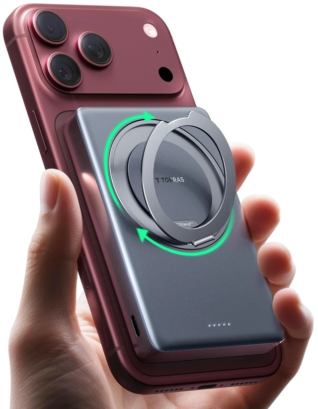 Main image of Ostand MiniMag 10000mAh Magnetic Power Bank with Stand for iPhone 18 | Portable Charger, 15W Wireless, 22.5W USB-C, iPhone 18/17/16/15/14/13/12, 360° Stand, 13N Magnetic Hold, Travel Ready