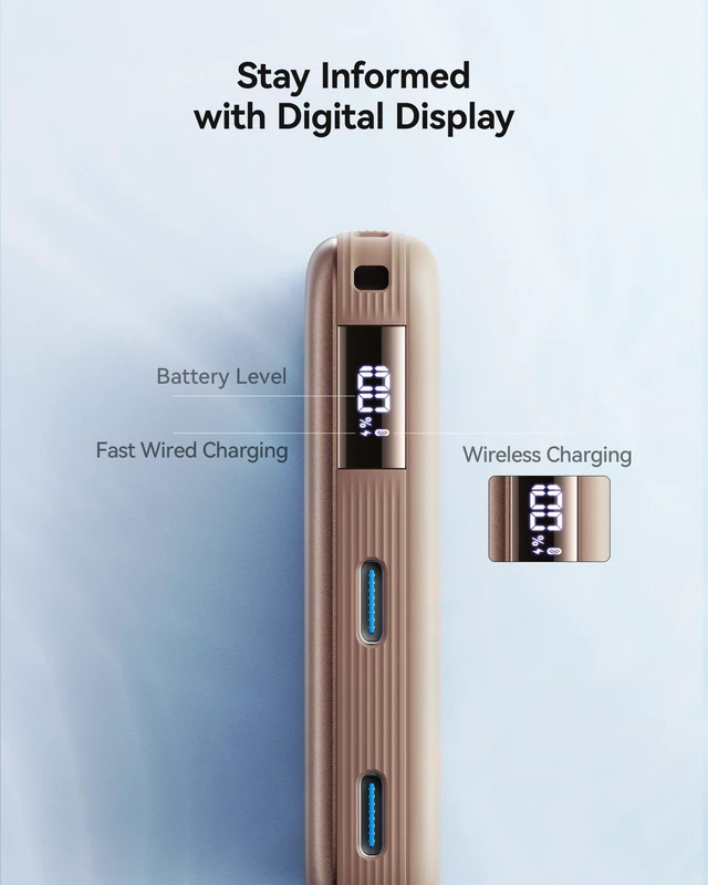 Alt view image 7 of 7 - for MagSafe Qi2.2 25W Portable Charger, Slimmest 10000mAh Power Bank | 45W Wired Fast Charging, Magnetic Original Qi2.2 Certified, Wireless Battery Pack Only for iPhone 12-18 Series, Brown