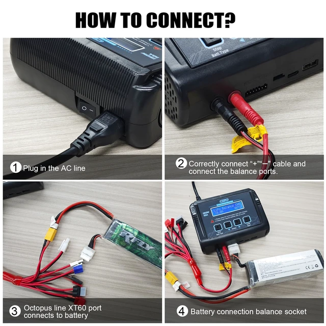 Alt view image 2 of 7 - Lipo Battery Charger, 1-6S Balance Charger Discharge 150W 10A AC/DC for Li-Po Li-Hv Ion Fe NiMH NiCd Pb Hobby Batteries With Deans/Tamiya/JST/EC3/Connectors Cable Power Supply