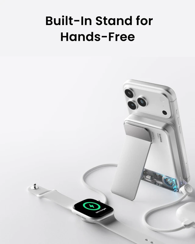 Alt view image 5 of 7 - for MagSafe Power Bank Qi2.2 25W 10000mAh Magnetic Portable Charger | ICEMAG 3 35W USB-C Charging with Active Cooling& Built-in Cable, Transparent Design, Wireless Battery Pack for iPhone 18 Pro