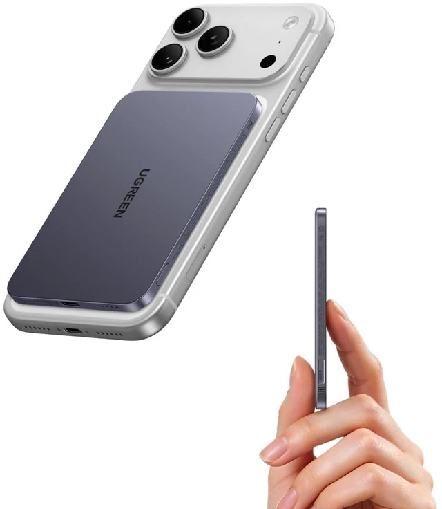 Main image of Magflow Air Slim Magsafe Power Bank Qi2 15W Portable Charger 5000mAh | 0.34in Ultra-Slim Magnetic Power Bank, 6.4oz; 20W USB-C Fast Charge; MagSafe-Compatible for iPhone & Android; Soft Touch Grey