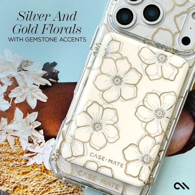 Alt view image 2 of 7 - MagSafe Portable Charger Power Bank - Floral Gems | Slim and Lightweight iPhone Charger for Fast Charging - Qi-Compatible 5000mAh Magnetic Wireless Battery Pack with USB-C Cable