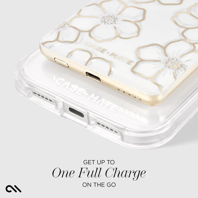 Alt view image 5 of 7 - MagSafe Portable Charger Power Bank - Floral Gems | Slim and Lightweight iPhone Charger for Fast Charging - Qi-Compatible 5000mAh Magnetic Wireless Battery Pack with USB-C Cable